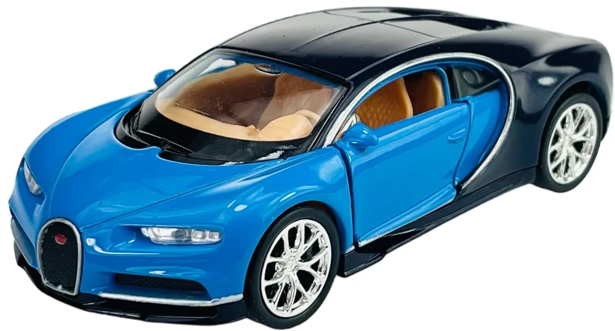 Bugatti Chiron Metaal Modelauto 1:34 Blauw de Welly – photo du produit