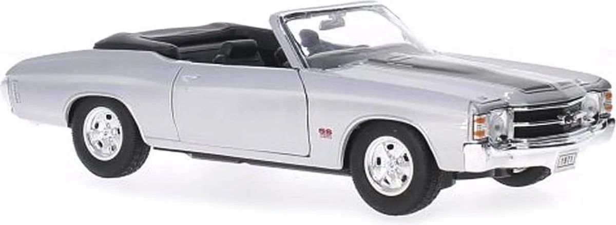 CHEVROLET CHEVELLE SS 454 CONVERTIBLE 1971 schaalmodel 1:36 de Welly en Argent, Noir – photo du produit