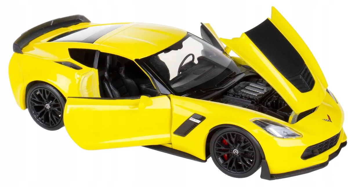 Chevrolet Corvette Z06 2017 Model Auto Schaal 1:24 Geel fra Welly – produktbillede