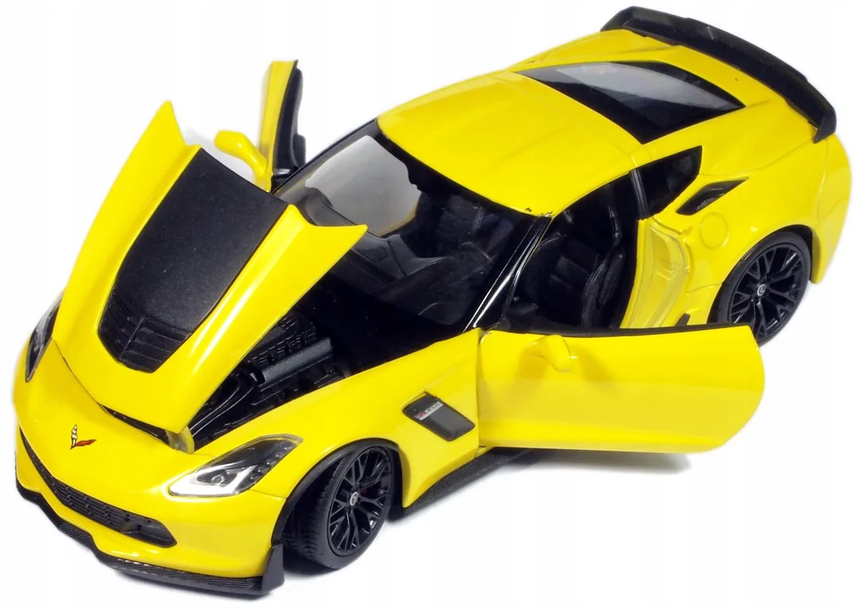 Chevrolet Corvette Z06 2017 Modelauto Metaal 18,5 cm de Welly en Jaune – photo du produit