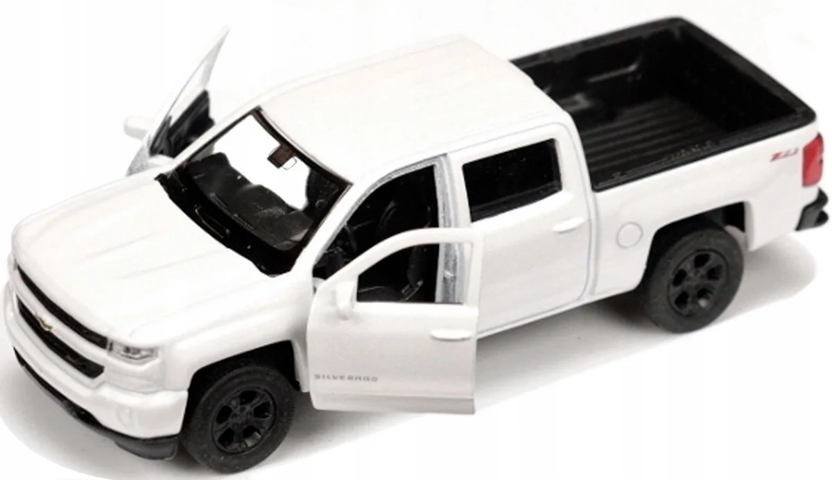 Chevrolet Silverado 2017 Modelauto Metaal 1:34-1:39 Deuren Open van Welly in Wit – productfoto