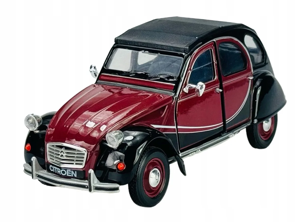 Citroën 2CV 6 Charleston Metaal Model 1:24 Bruin 24009 de Welly en Noir – photo du produit