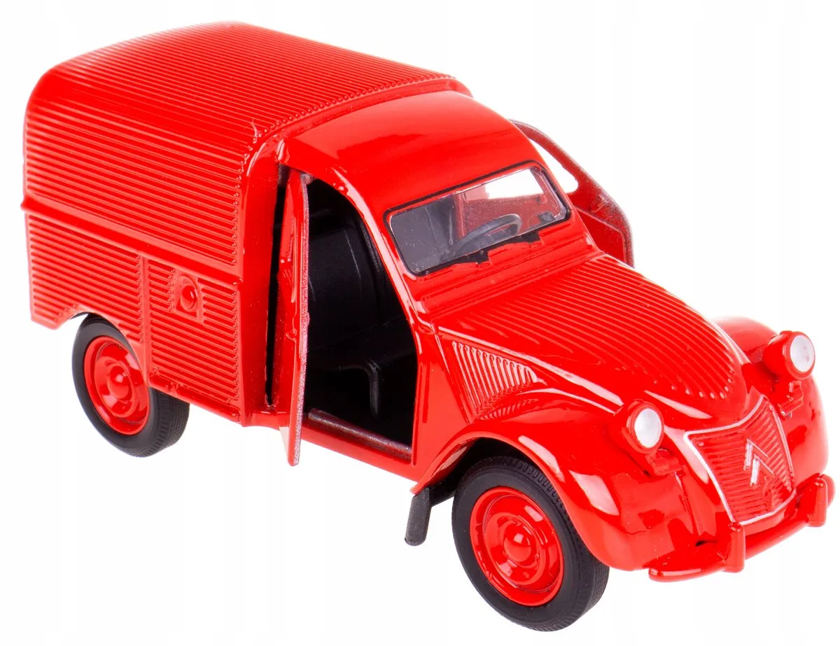 Citroën 2CV Bestelwagen Modelauto Rood 1:34 van Welly – productfoto