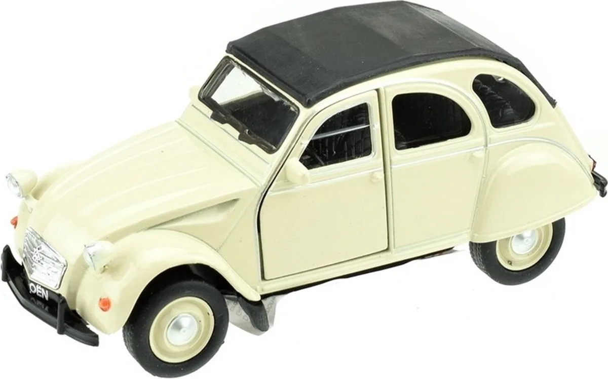 Citroën 2CV modelauto - crème - 1:36 - speelgoed auto van Welly in Wit – productfoto