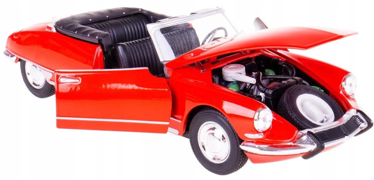 Citroën DS 19 Cabriolet Model Auto Metaal 1:24 van Welly in Rood – productfoto