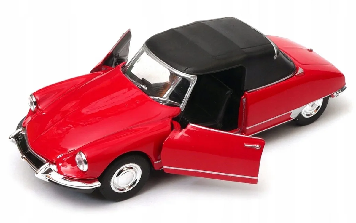Citroen DS 19 Cabriolet Oldtimer Modelauto Rood 1:34 von Welly – Produktfoto