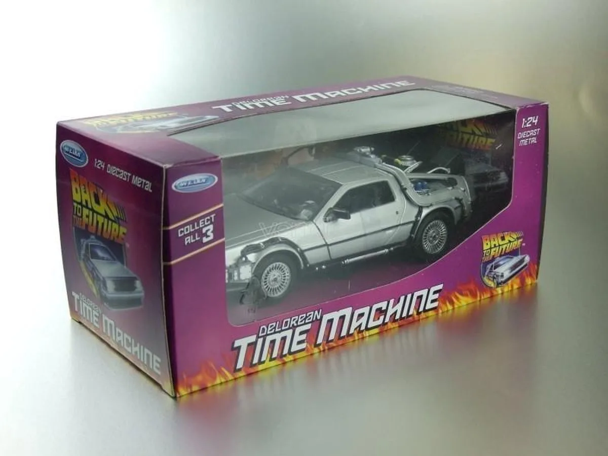 De Lorean Back to the Future Teil 1 1:24 fra Welly i Flerfarvet – produktbillede