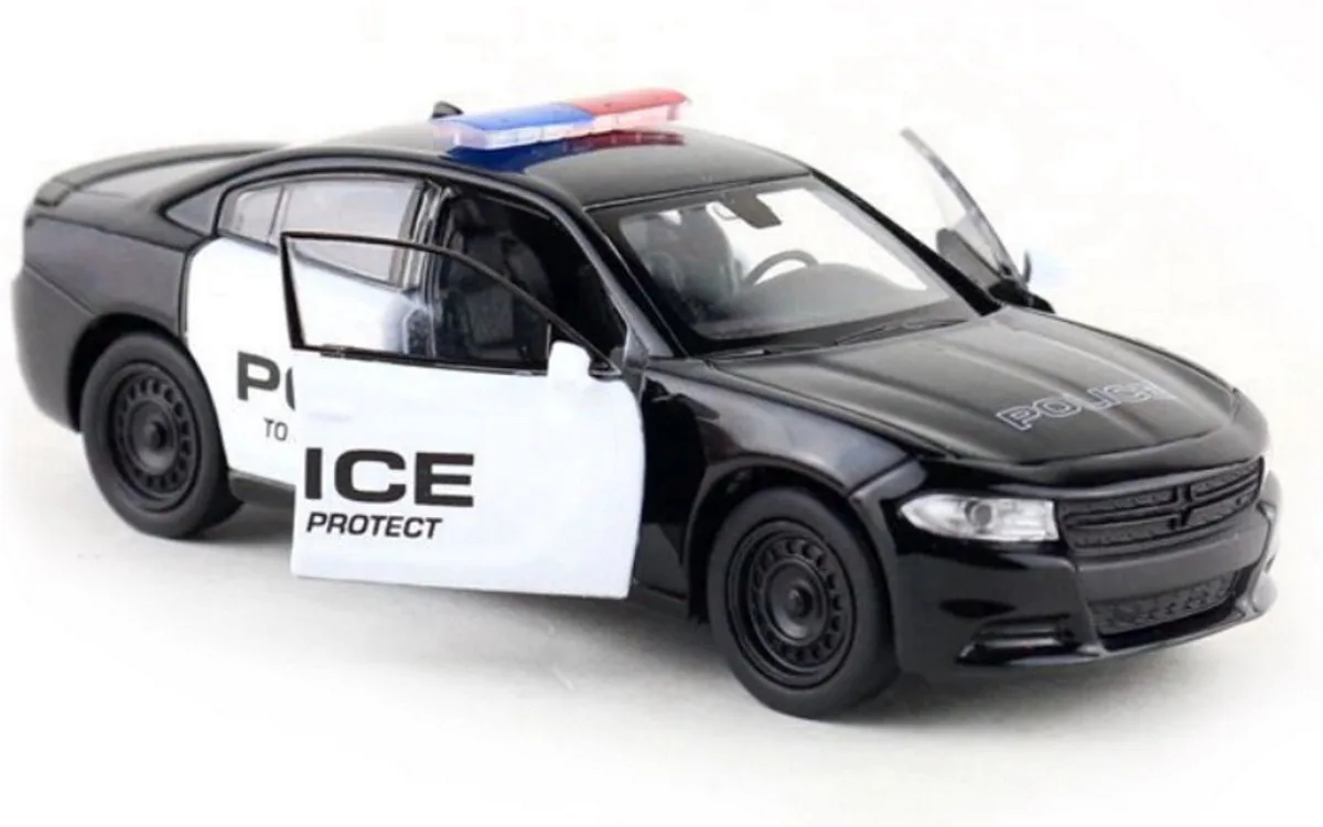 Dodge Charger Pursuit Politiemodel Auto Metal Welly 1:34 fra Welly i Hvid – produktbillede