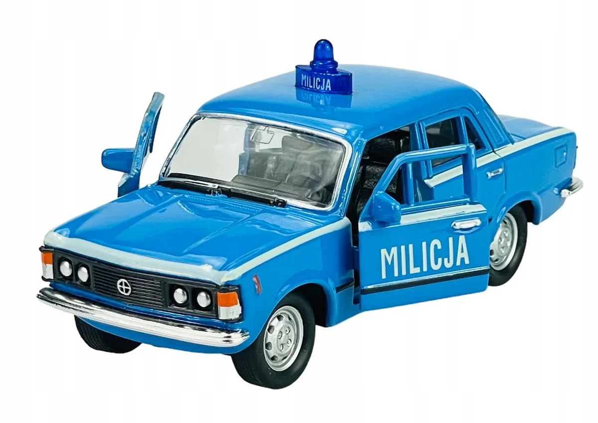 Fiat 125p Milicja Metaal Model 1:34 - Nieuw von Welly in Blau – Produktfoto