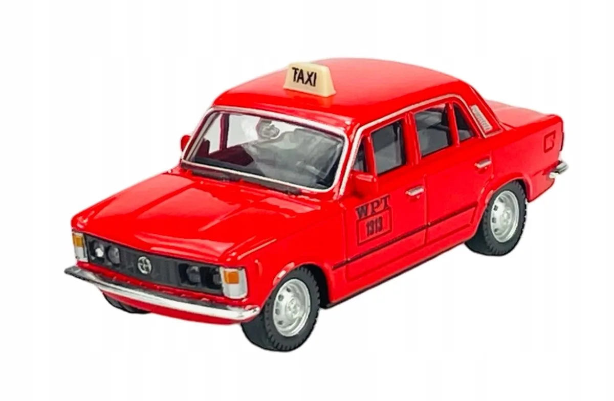 Fiat 125p Taxi Metaal Model 1:43 - Nieuw från Welly i Röd – produktbild