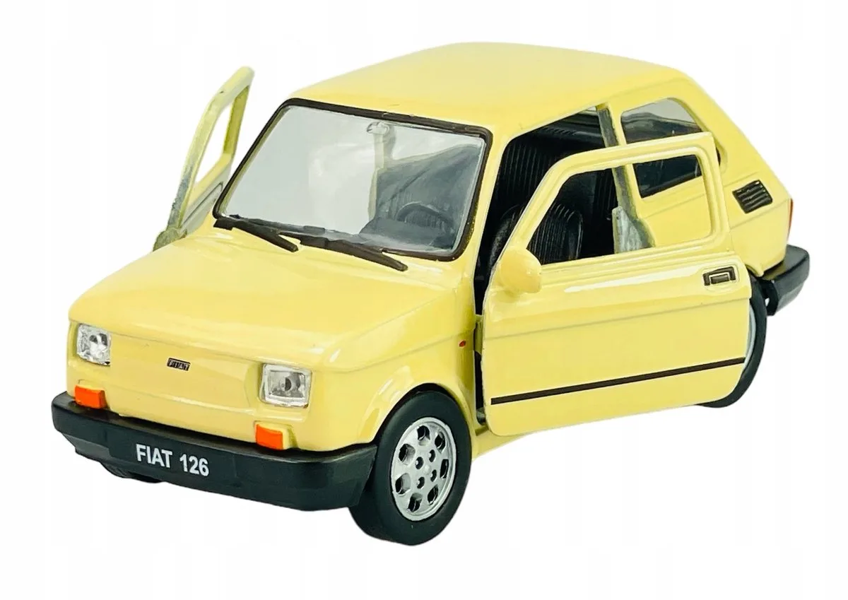 Fiat 126p Maluch 1:34 legendarische auto PRL - Metaal von Welly in Beige – Produktfoto