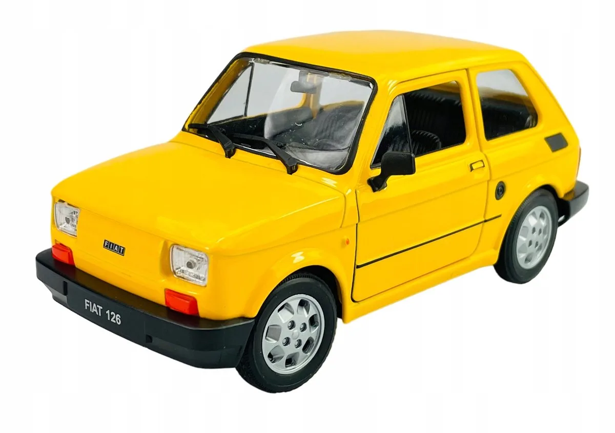 Fiat 126p Maluch metaal model 1:21 - nieuw från Welly i Gul – produktbild