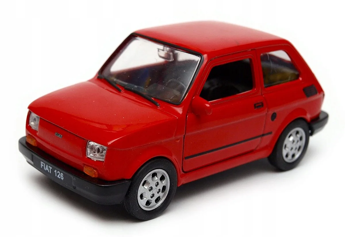 Fiat 126p Maluch Metaal Model Welly 1:34 fra Welly i Rød – produktbillede