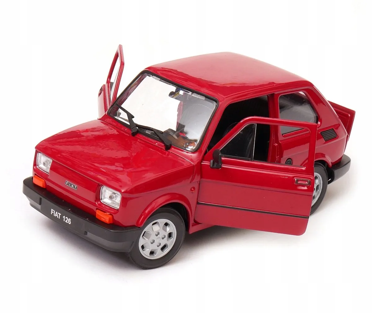 Fiat 126p Maluch Modelauto 1:21 från Welly i Röd – produktbild