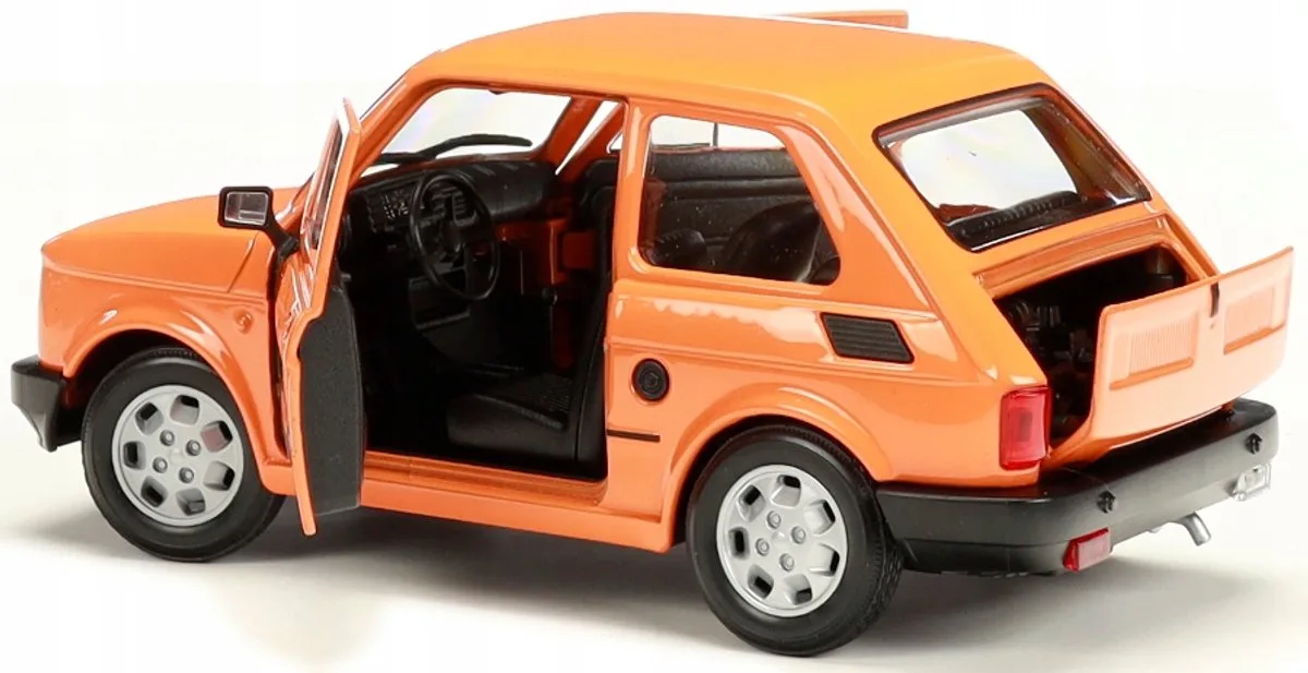Fiat 126p Maluch modelauto - oranje, schaal 1:21 från Welly – produktbild