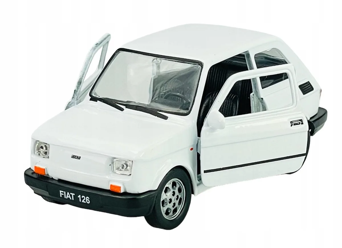 Fiat 126p Maluch Wit 1:34 Metaal Model Auto 42372 från Welly – produktbild