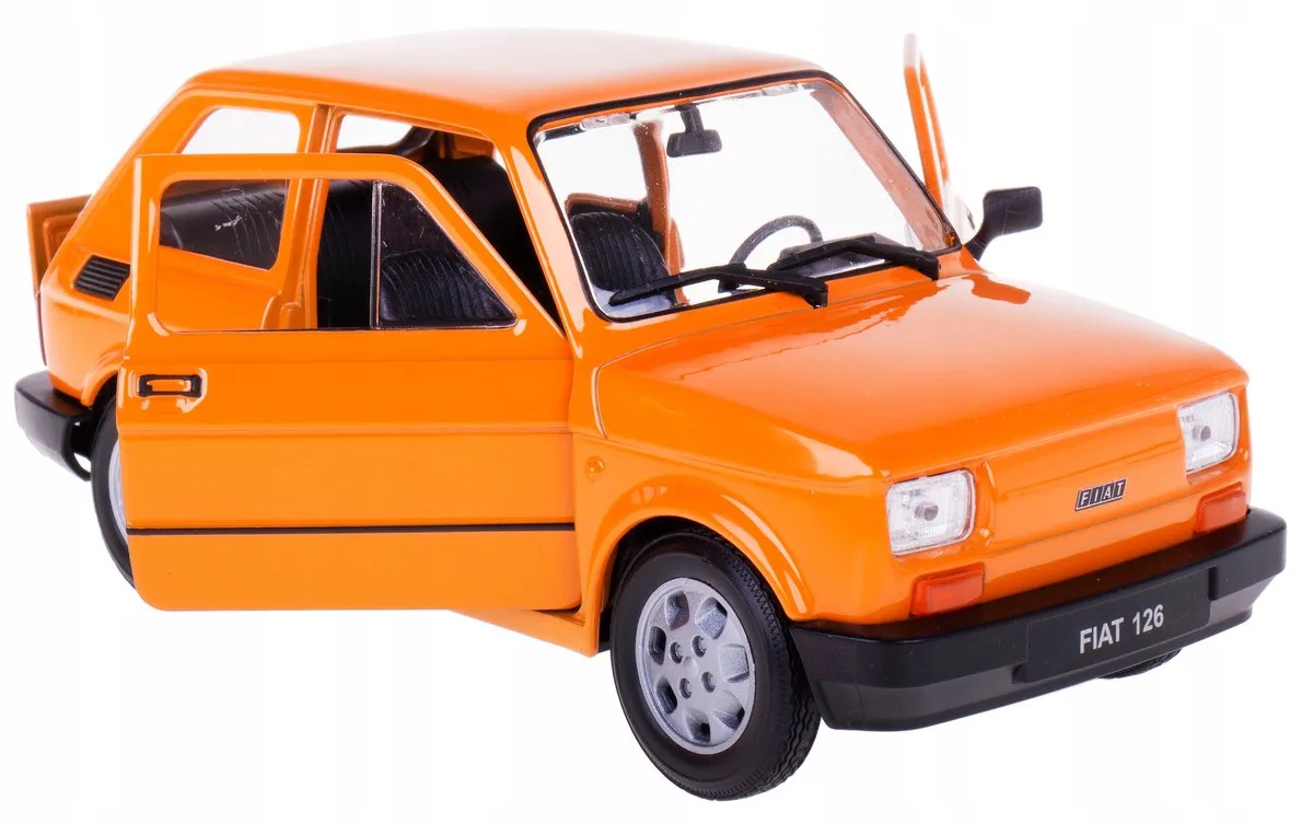 Fiat 126p Model Auto Schaal 1:21 från Welly i Orange – produktbild