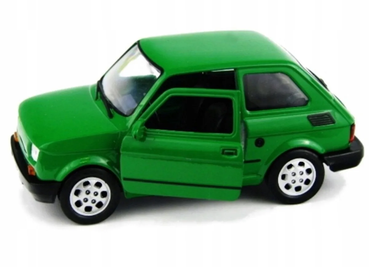 Fiat 126p modelauto metaal 1:34 fra Welly i Grøn – produktbillede