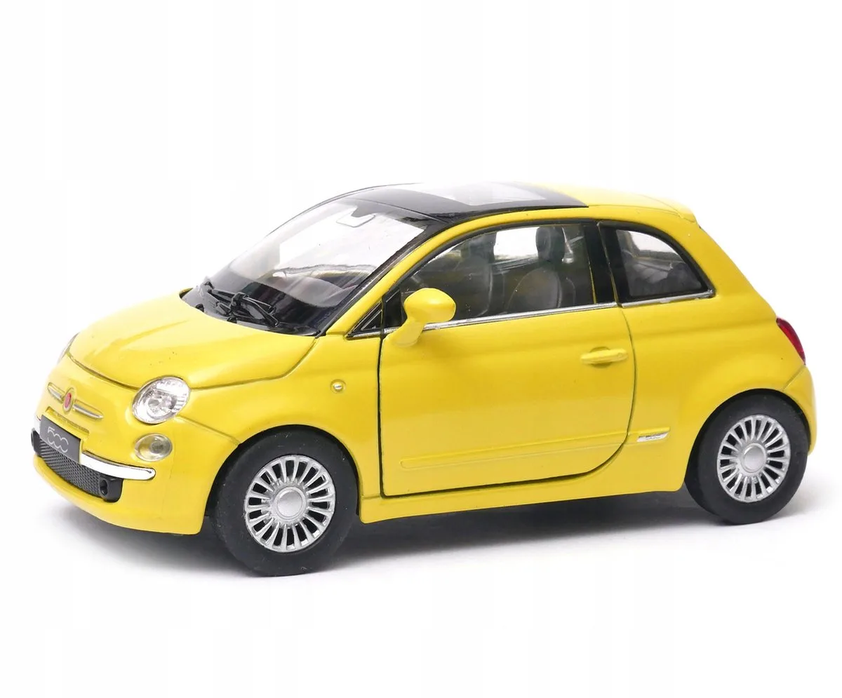 Fiat 500 2007 Modelauto Schaal 1:34 by Welly in Yellow – product photo