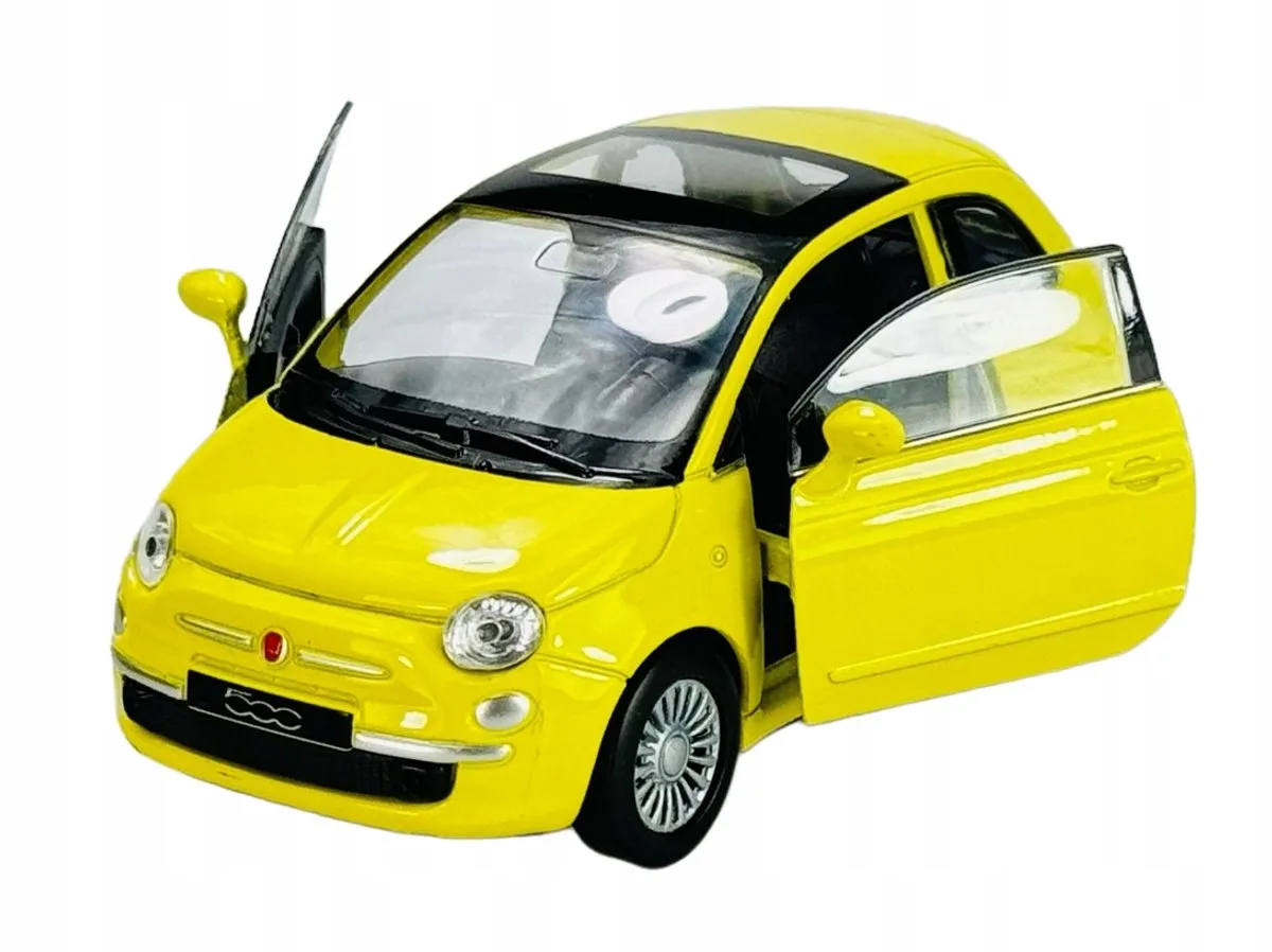 Fiat 500 geel metaal 1:34 modelauto 43605 Nieuw de Welly – photo du produit