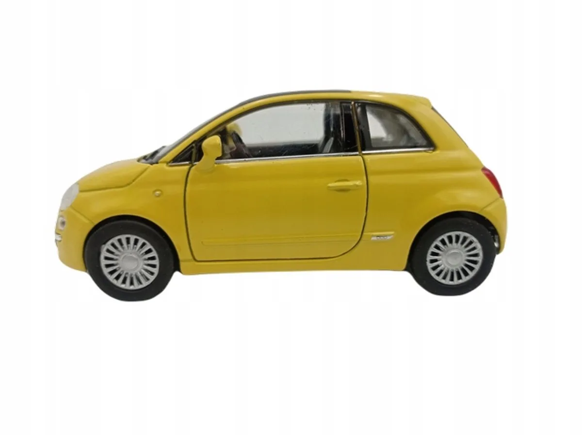 Fiat 500 Modelauto Metaal 1:34 fra Welly i Gul – produktbillede