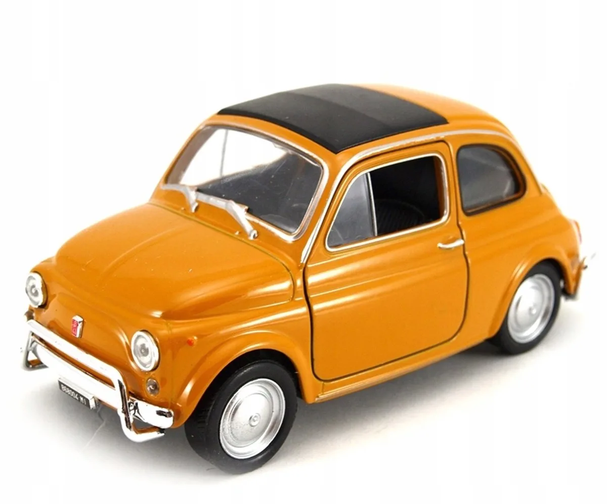 Fiat 500 Nuova Model Auto Schaal 1:34-39 från Welly i Orange – produktbild