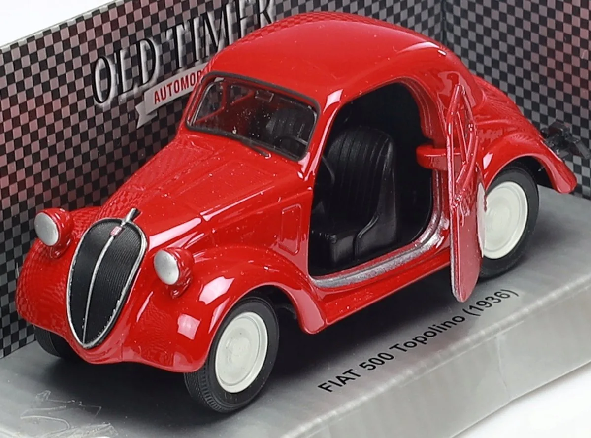 Fiat 500 Topolino 1936 Model Auto Metaal 1:34-1:39 fra Welly i Rød – produktbillede