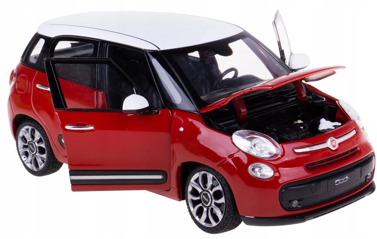 Fiat 500L 2013 Model Auto Metaal 1:24 fra Welly i Bordeaux – produktbillede