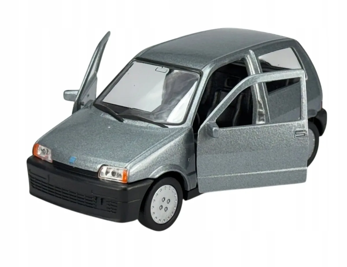 Fiat Cinquecento metalen modelauto 1:34 fra Welly i Sølv – produktbillede