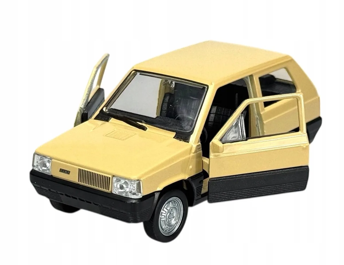 Fiat Panda metalen modelauto 1:34 - nieuw in doos från Welly i Beige – produktbild