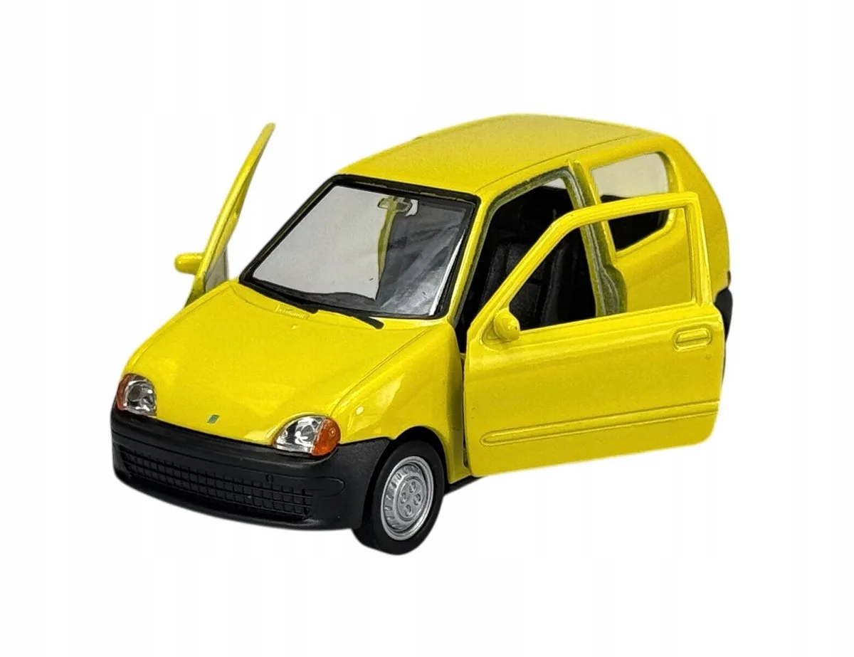 Fiat Seicento Geel metalen modelauto 1:34 - nieuw fra Welly – produktbillede