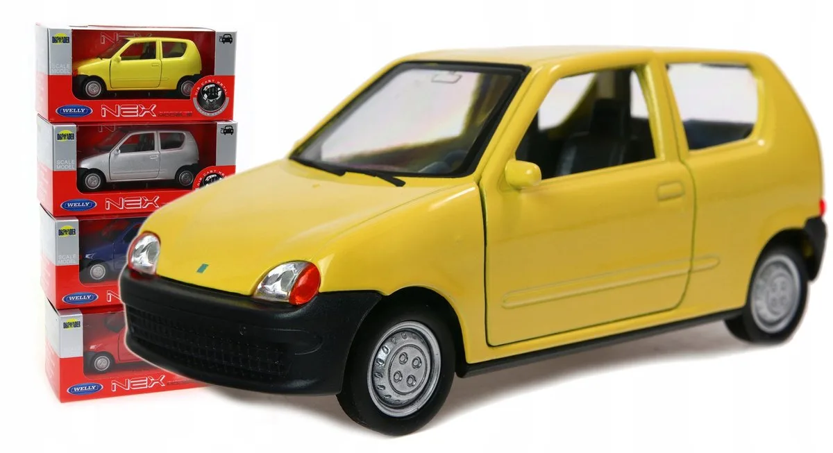 Fiat Seicento Metalen Modelauto 1:32 - Speelgoed by Welly in Yellow – product photo