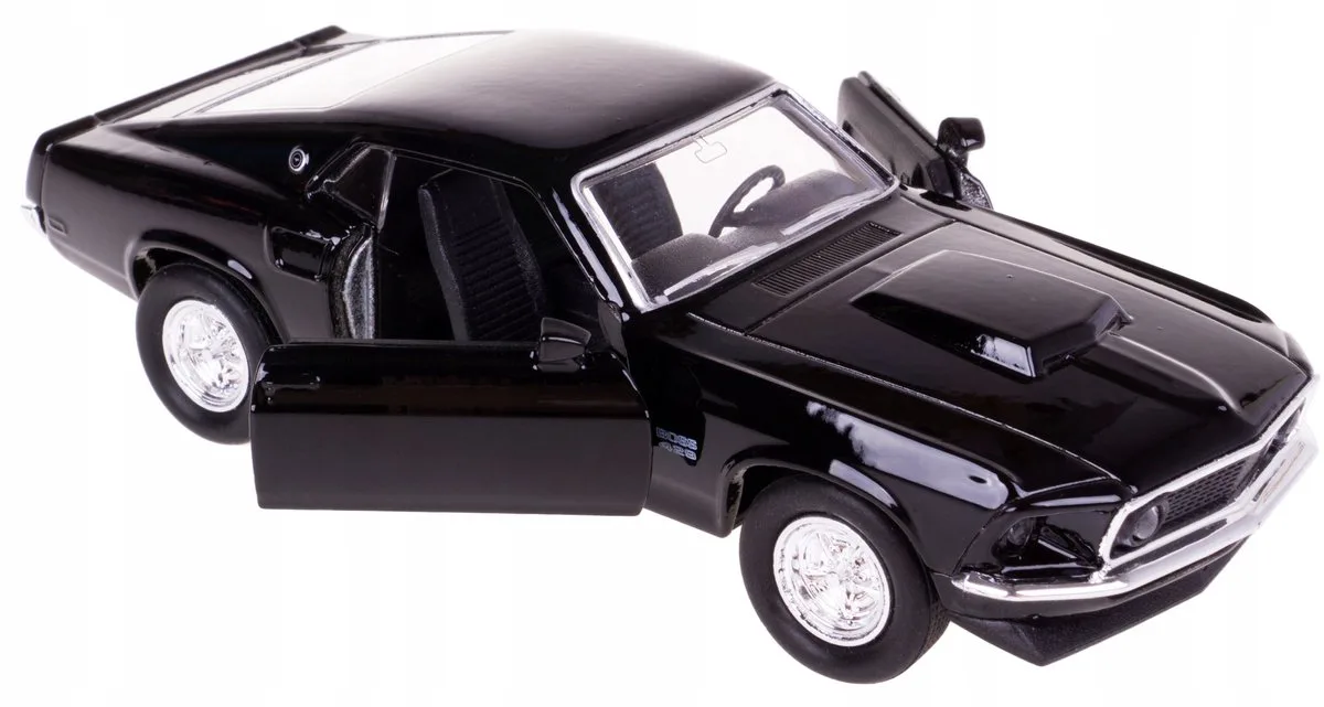 Ford Mustang Boss 429 1969 Modelauto Schaal 1:34-39 från Welly i Svart – produktbild
