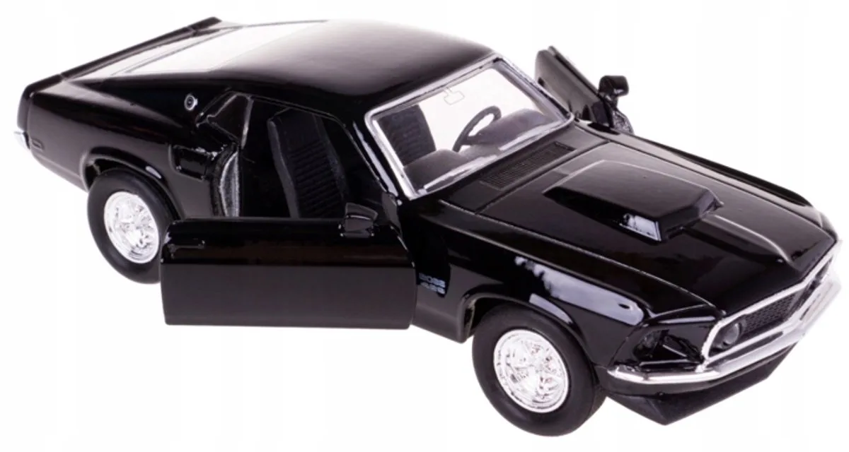 Ford Mustang Boss 429 Metaal 1:34 Welly Modelauto från Welly i Svart – produktbild
