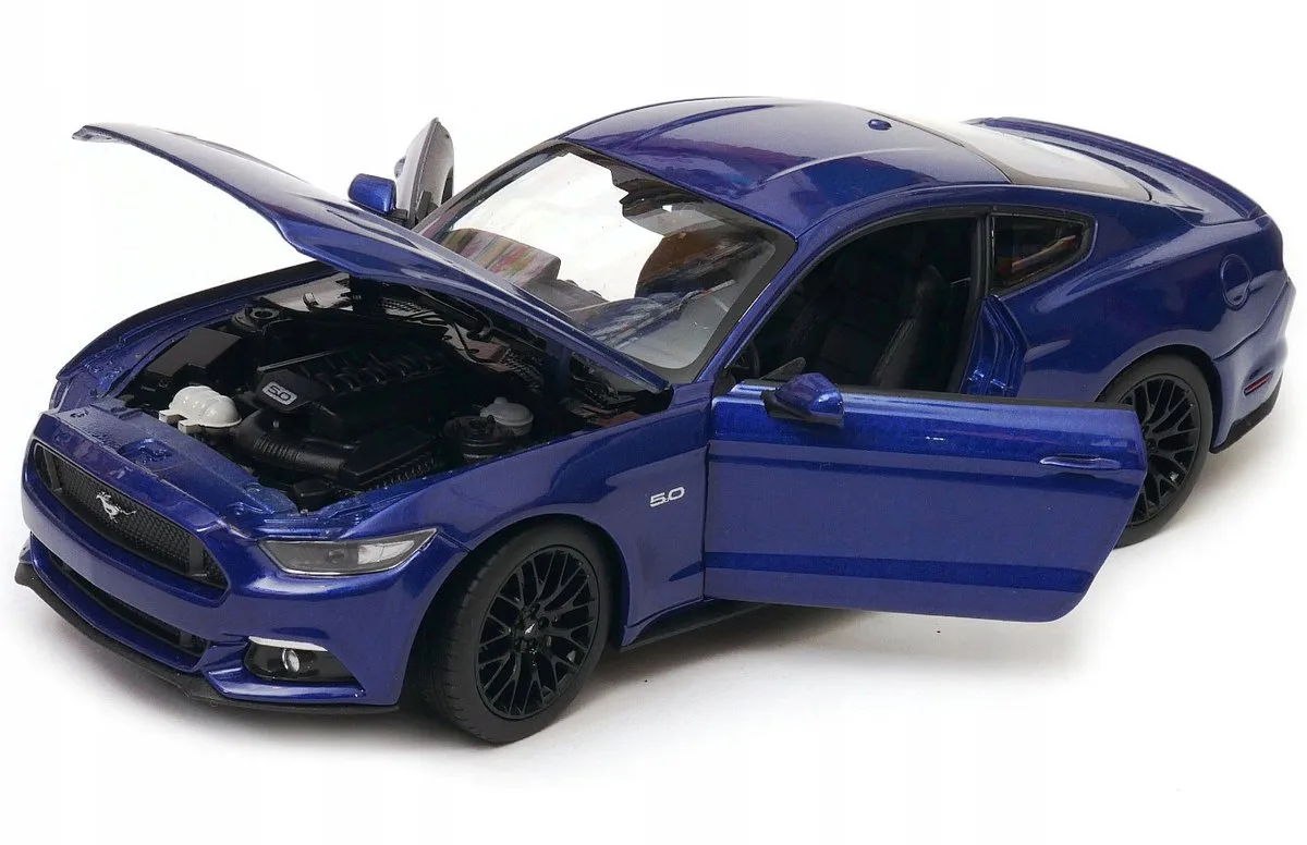 Ford Mustang GT 2015 Modelauto Welly 1:24 - Metaal från Welly i Blå – produktbild