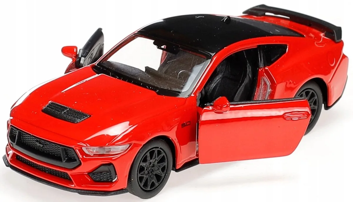 Ford Mustang GT 2024 Metaal - Openende Deuren från Welly i Röd – produktbild
