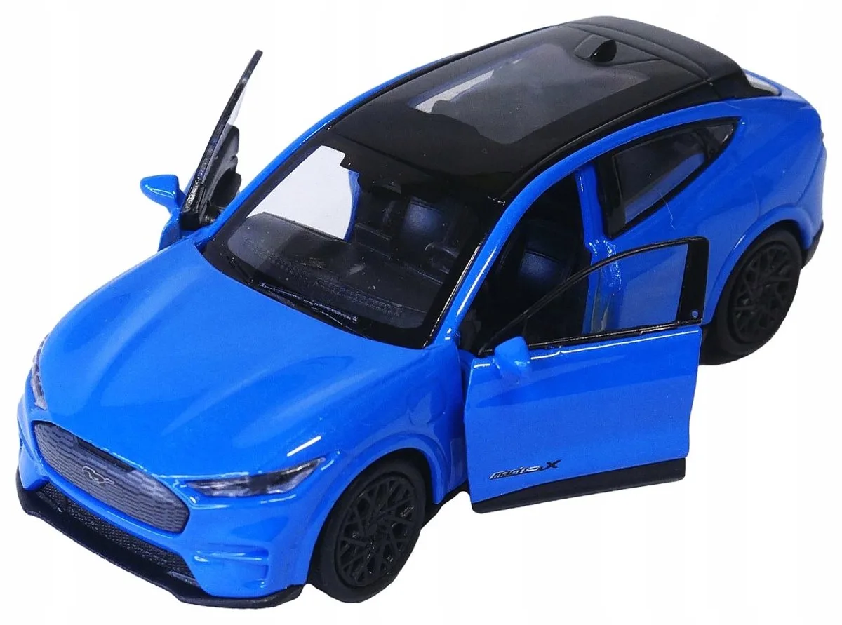 Ford Mustang Mach-E GT 1:34 Model Auto von Welly in Blau – Produktfoto