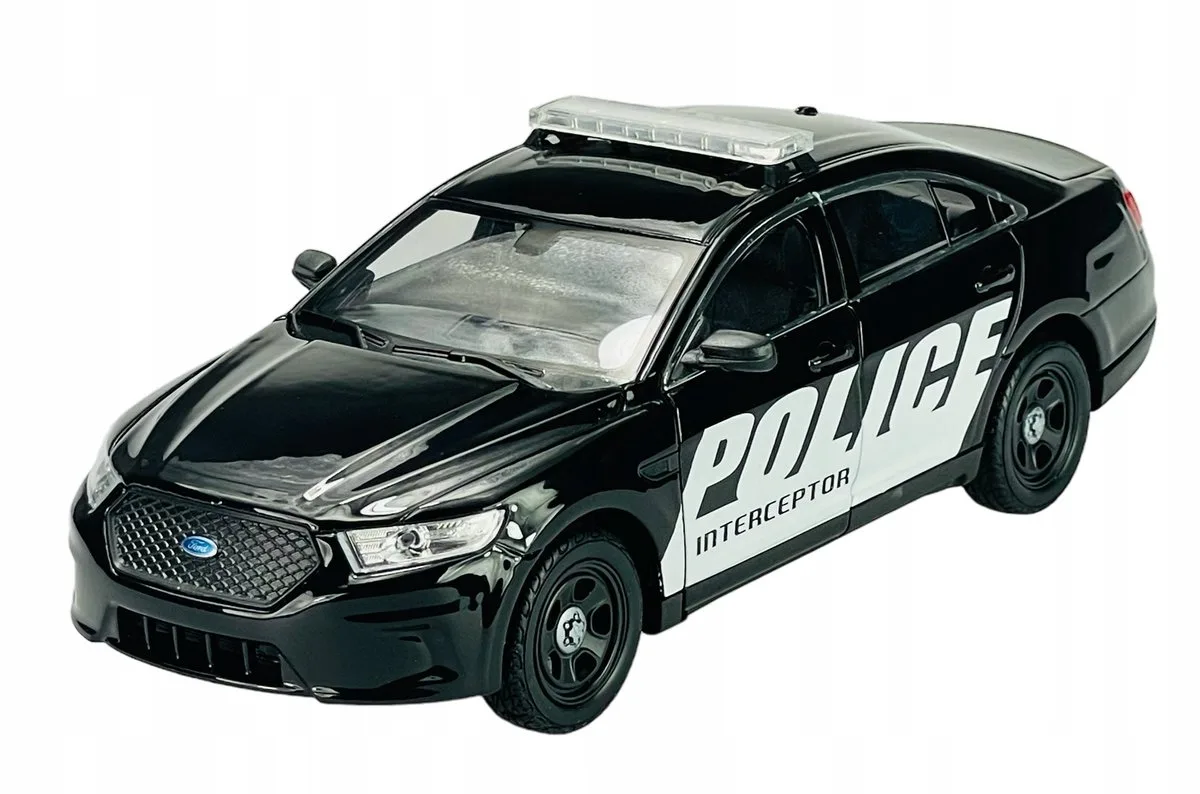 Ford Police Interceptor Zwart Metaal 1:24 Modelauto från Welly – produktbild