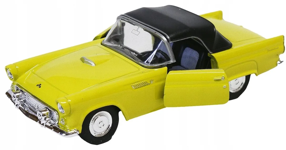 Ford Thunderbird 1955 Modelauto 1:34 Geel von Welly in Schwarz – Produktfoto