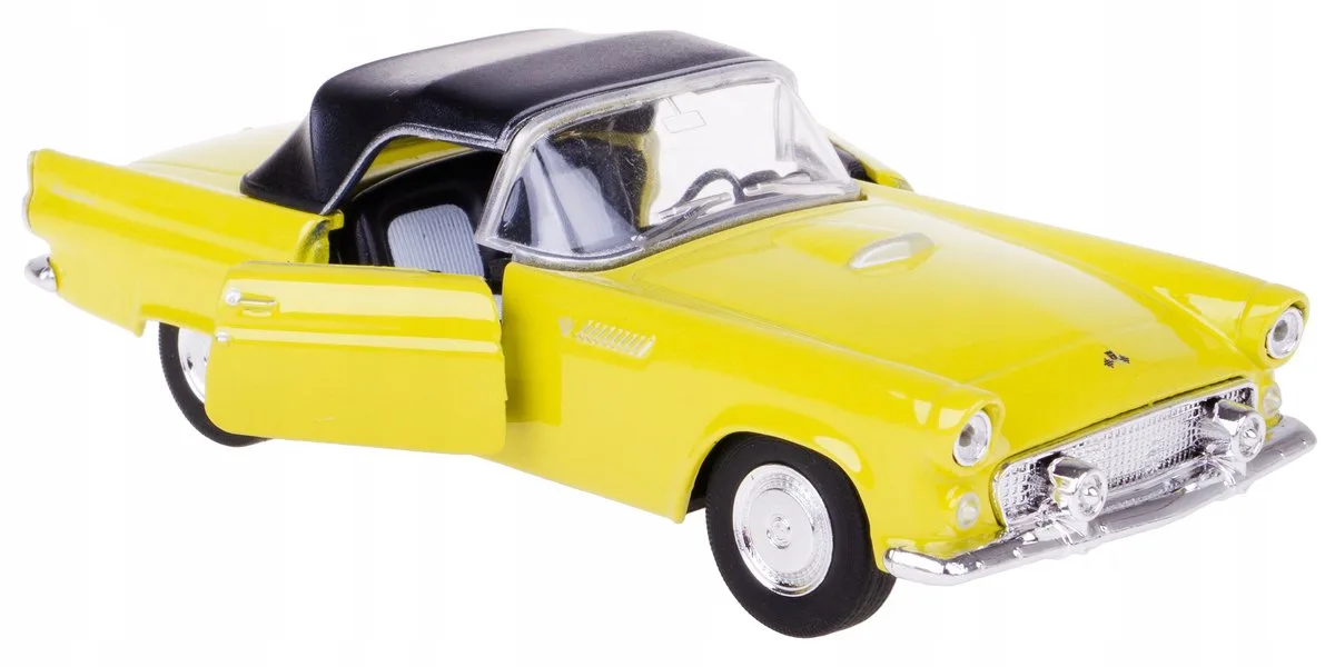 Ford Thunderbird 1955 Modelauto Geel Metaal 1:34/39 fra Welly – produktbillede