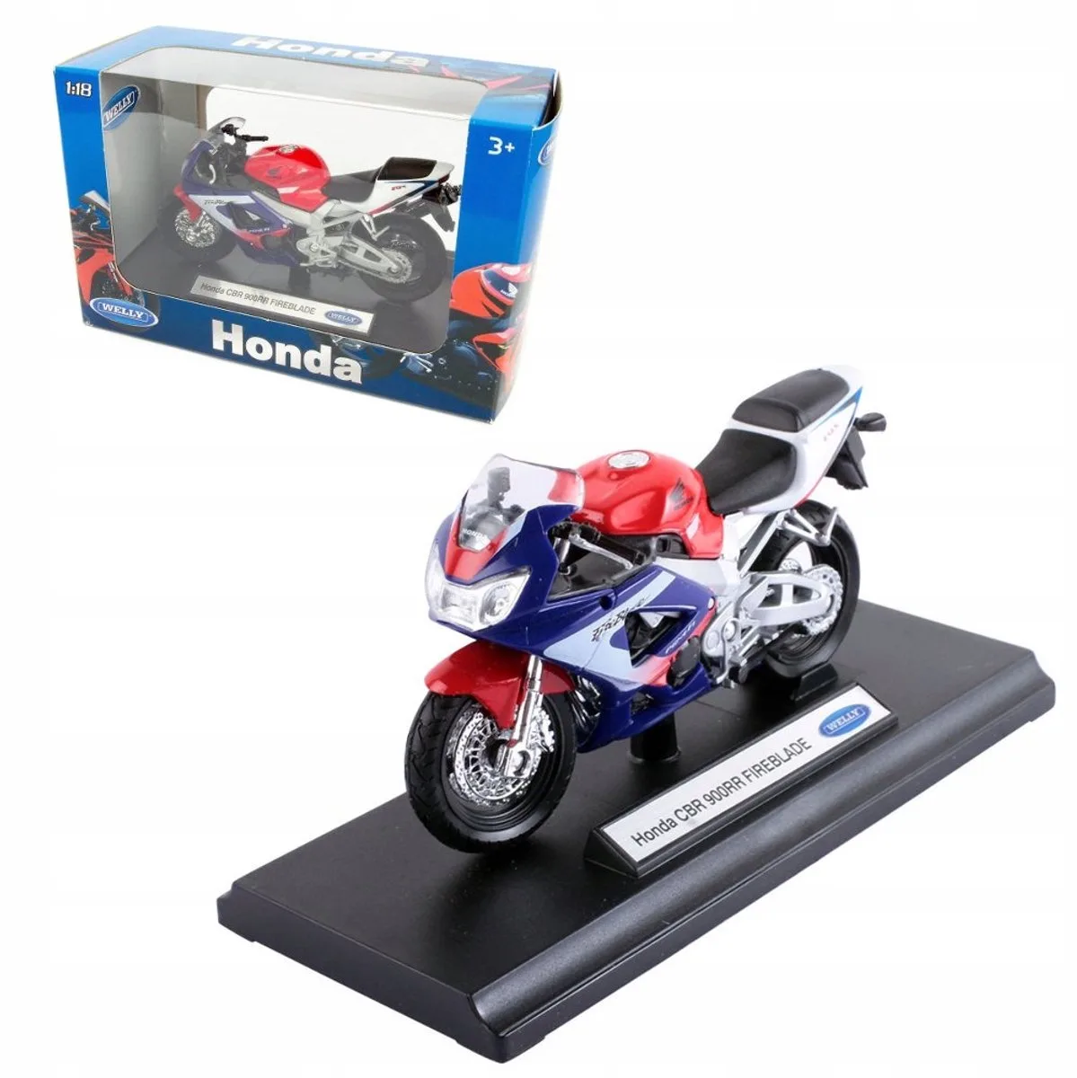 Honda CBR 900RR Fireblade model 1:18 fra Welly i Hvid – produktbillede