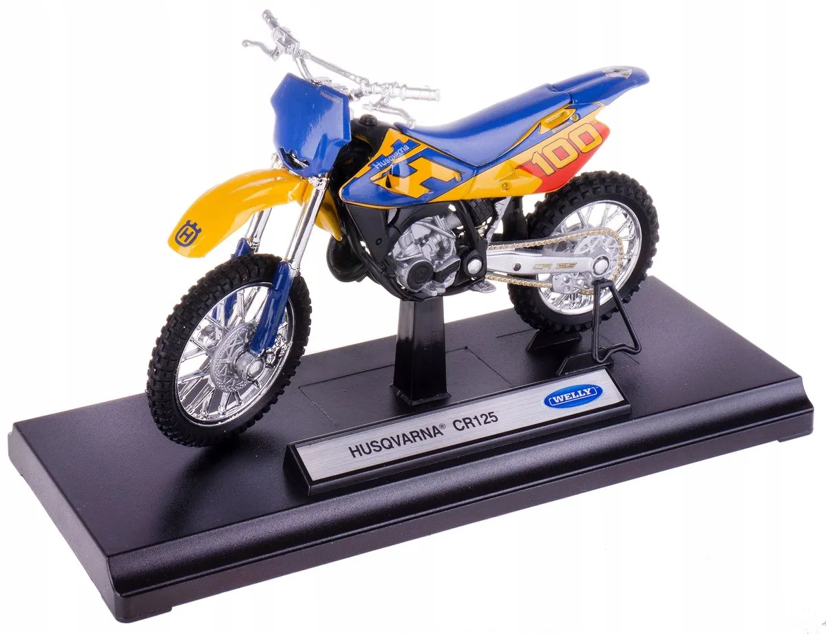 Husqvarna CR125 automodel 1:18 - gedetailleerd speelgoed fra Welly – produktbillede