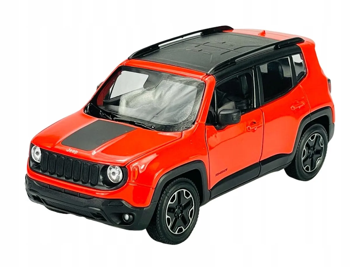 Jeep Renegade Trailhawk 1:24 Metalen Model Auto Nieuw fra Welly i Orange – produktbillede