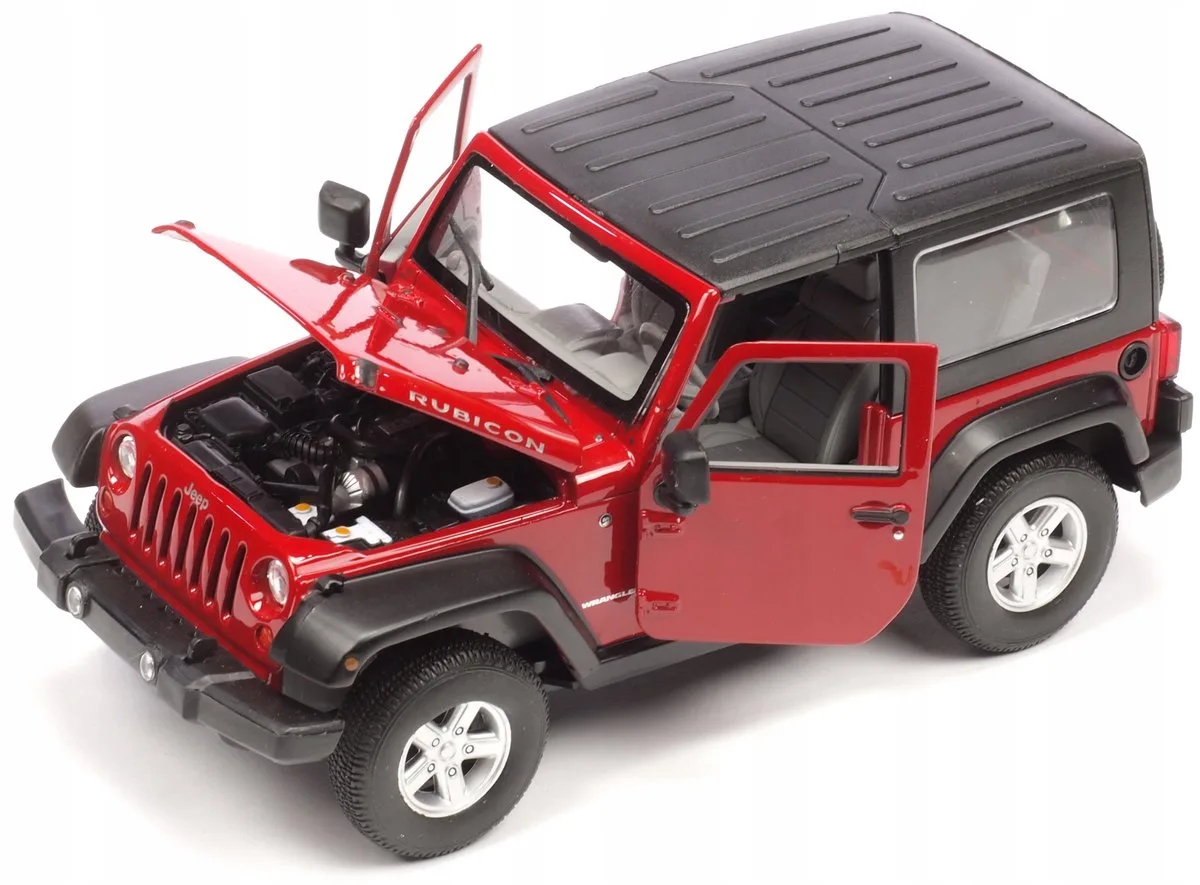 Jeep Wrangler Rubicon 1:24 Metaal Speelgoedauto de Welly en Rouge – photo du produit