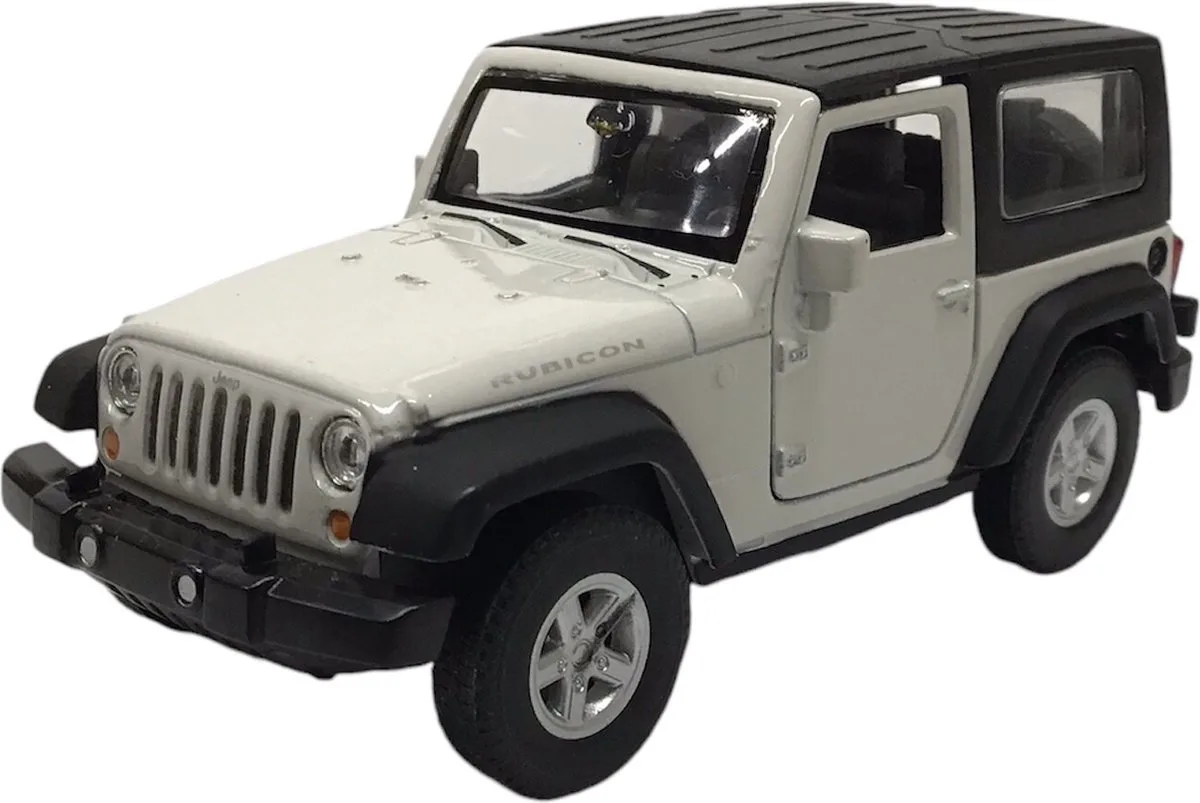 Jeep Wrangler Rubicon (10 cm) 1/34 Welly [Modelauto - Schaalmodel - Miniatuurauto] van Welly in Wit – productfoto