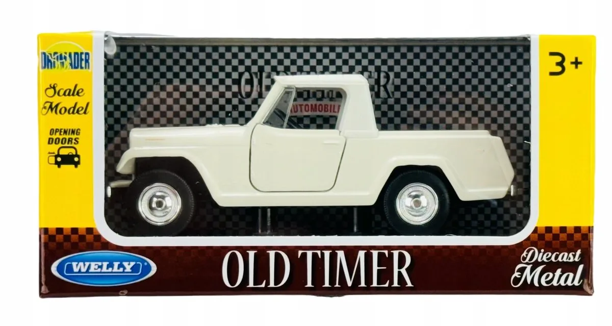 Jeepster Commando Pickup 1967 Wit Metaal 1:34 van Welly – productfoto