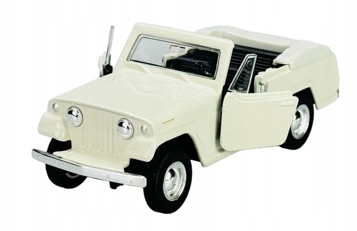 Jeepster Commando Roadster 1967 Wit Metaal 1:34 Modelauto van Welly – productfoto