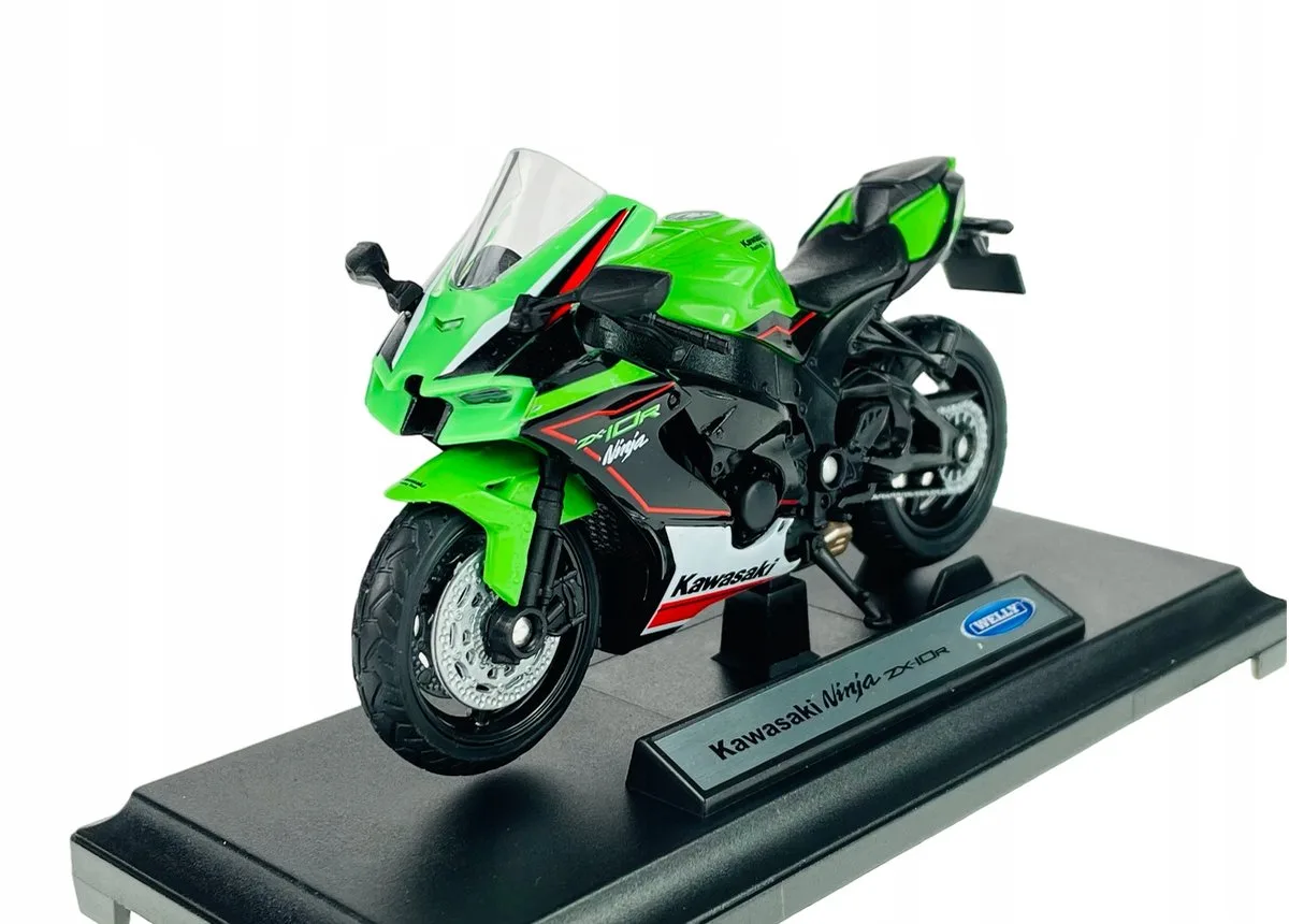 Kawasaki Ninja ZX-10R Motor 1:18 Schaal Model met Standaard fra Welly – produktbillede