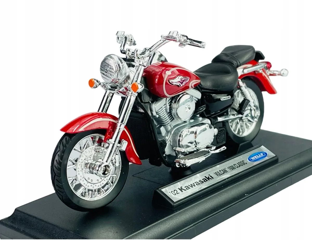 Kawasaki Vulcan 1500 Classic 1:18 motorfietsmodel 12168 fra Welly i Sort – produktbillede