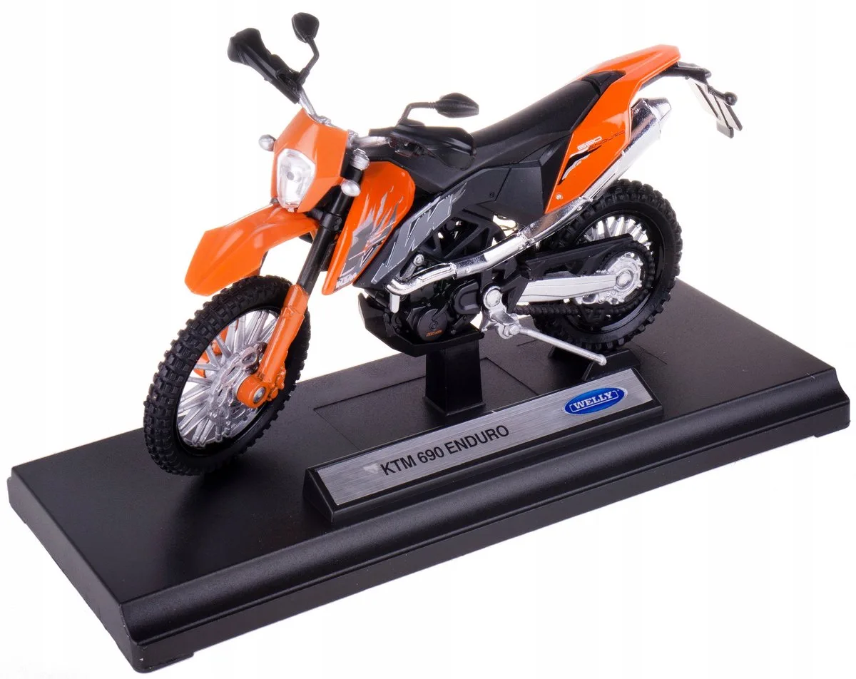 KTM 690 Enduro-modelmotor 1:18 Metaal en kunststof fra Welly i Orange – produktbillede